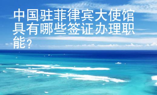 中國駐菲律賓大使館具有哪些簽證辦理職能？