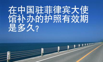 在中國駐菲律賓大使館<strong>補辦</strong>的護照有效期是多久