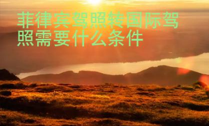 菲律賓駕照轉國際駕照需要什么條件