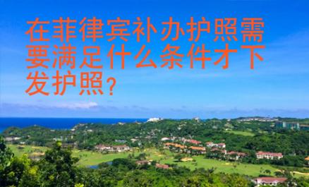 在菲律賓補辦護照需要滿足什么條件才下發護照