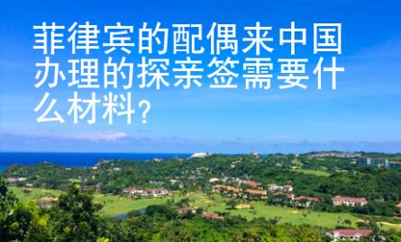 菲律賓的配偶來中國辦理的探親簽需要什么材料？