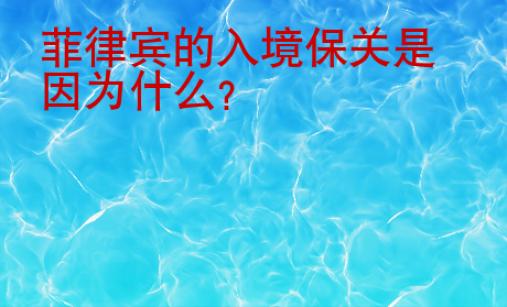 菲律賓的入境保關是因為什么