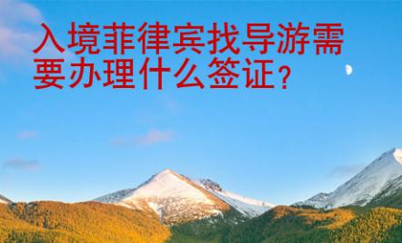 入境菲律賓找導游需要辦理什么<strong>簽證</strong>