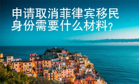 申請取消菲律賓移民身份需要什么材料
