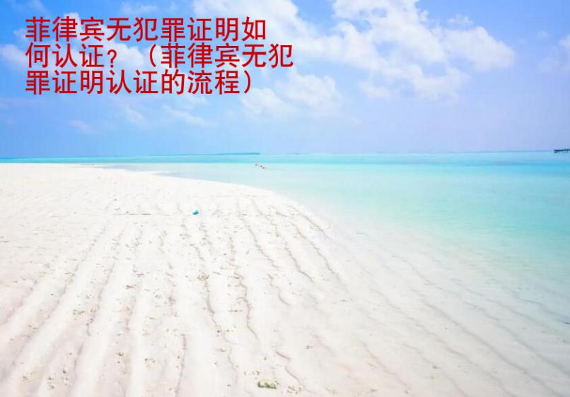 菲律賓無<strong>犯罪</strong>證明如何認證