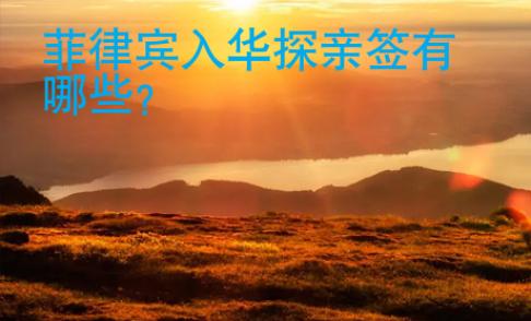 菲律賓入華探親簽有哪些