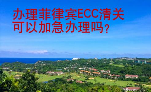 辦理菲律賓ECC清關可以加急辦理嗎