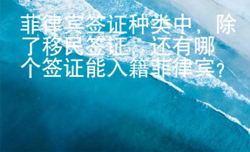 菲律賓簽證種類中，除了移民簽證，還有哪個簽證能入籍菲律賓？