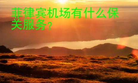 菲律賓機場有什么<strong>保關</strong>服務
