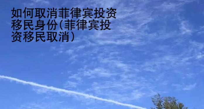 如何取消菲律賓投資移民身份(菲律賓投資移民取消)