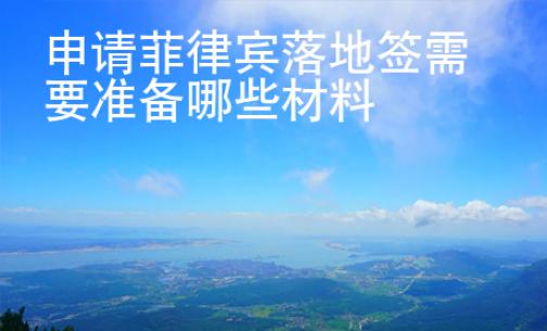 申請菲律賓落地簽需要準備哪些材料