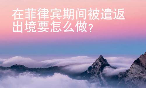 在菲律賓期間被遣返出境要怎么做？