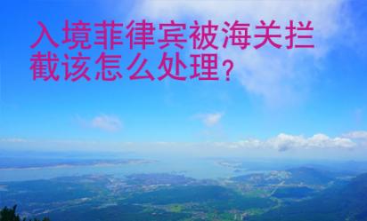 入境<strong>菲律賓</strong>被海關攔截該怎么處理