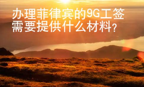 辦理菲律賓的9G工簽需要提供什么材料
