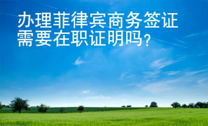 辦理菲律賓商務簽證需要在職證明嗎？