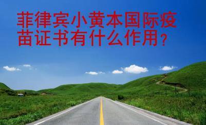 菲律賓小黃本國際疫苗證書有什么作用？