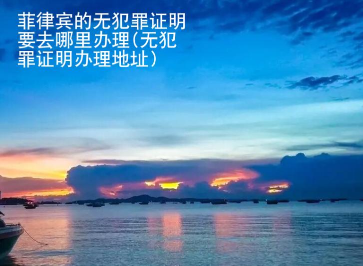 菲律賓的無犯罪證明要去哪里辦理(無犯罪證明辦理地址)